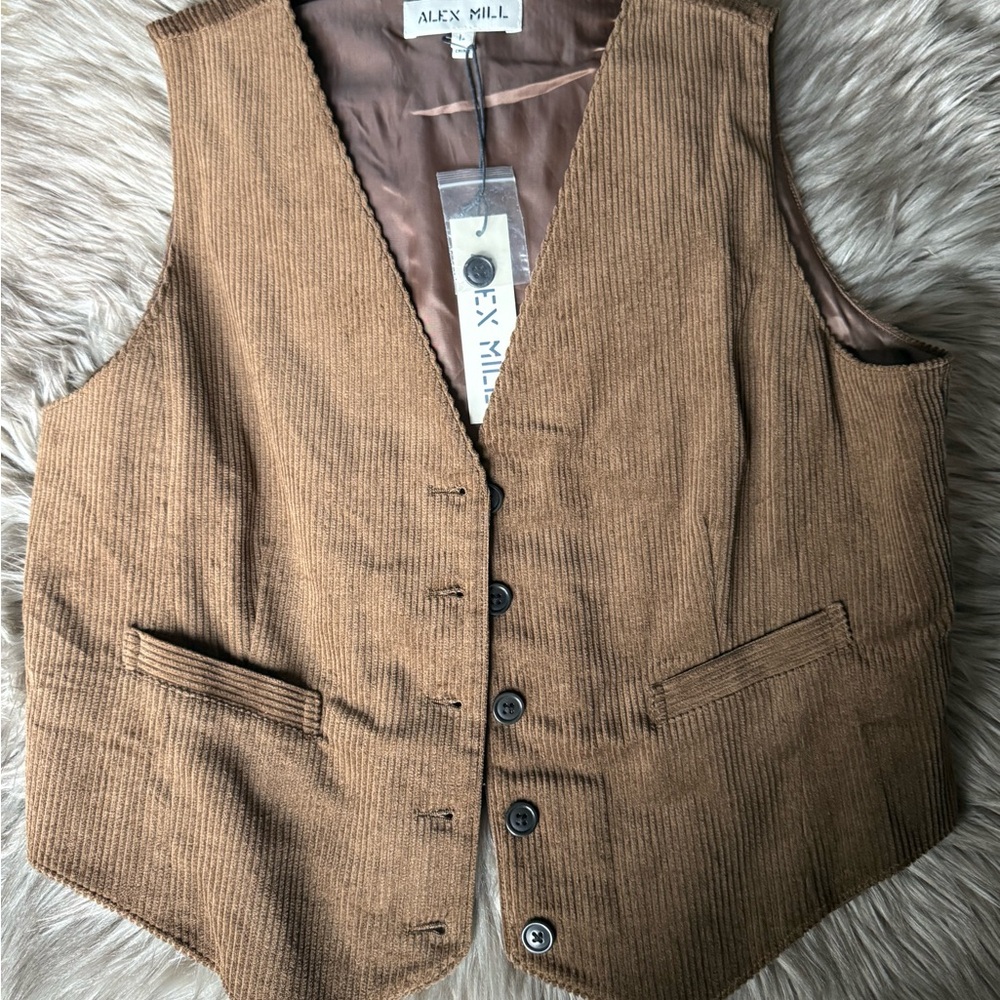 NWT Alex Mill Brown Corduroy Vest